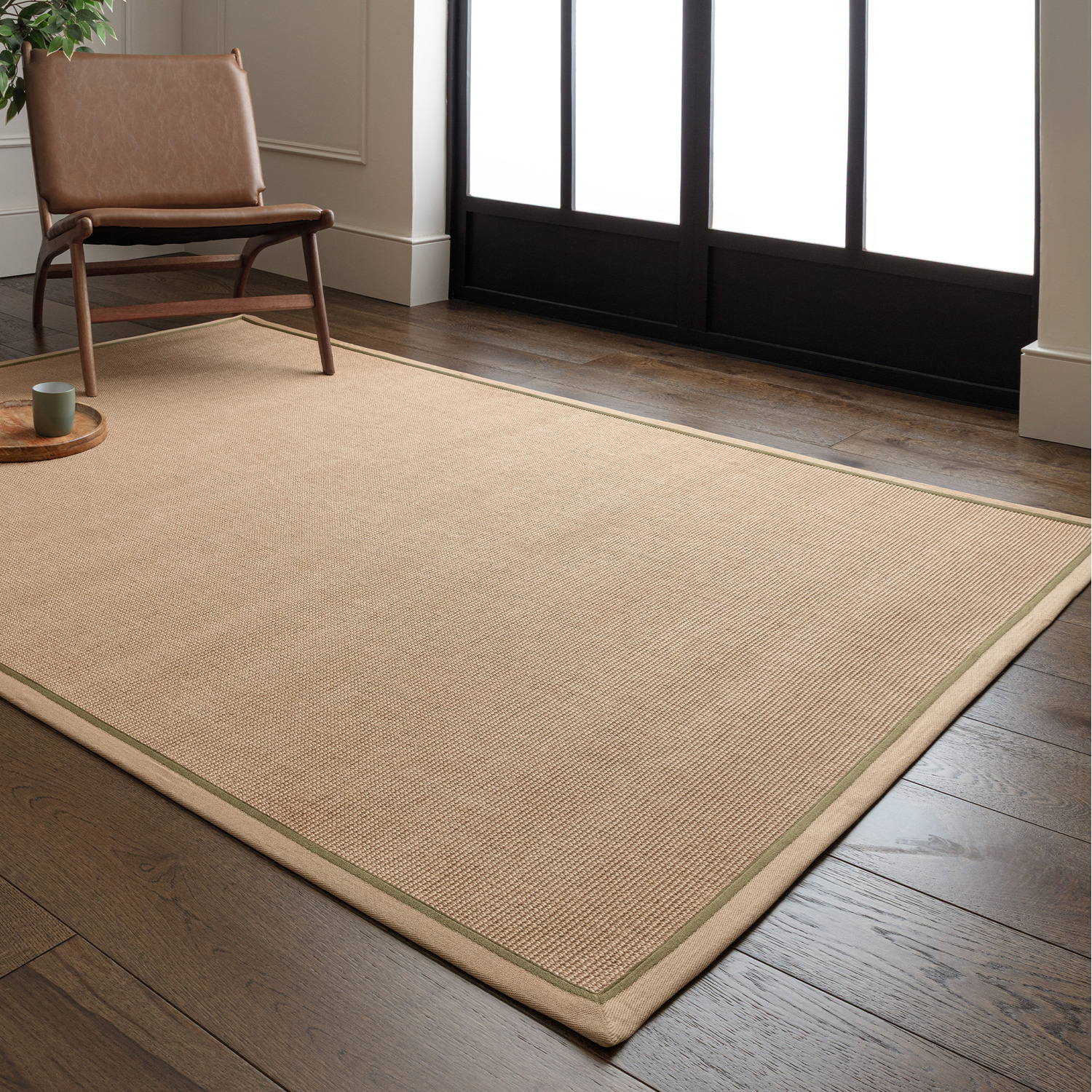 Bordo Boucle Sage Linen Jute Area Rug - Beige / 160 x 230cm
