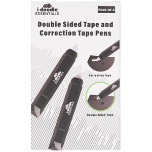 Pack of 4 Double Sided Tape and Correction Pens