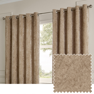 Lustre Velvet Fully Lined Eyelet Curtain Pair