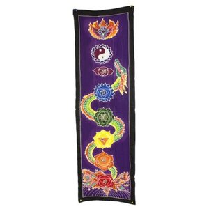 Chakra Drop Banner - Dragon Batik Wall Art, Bali, 175x53cm