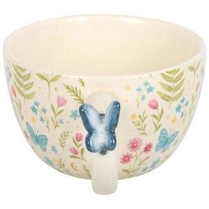 Luna Bloom Floral Butterfly Ceramic Mug Garden Butterfly Lovers Tea Cup