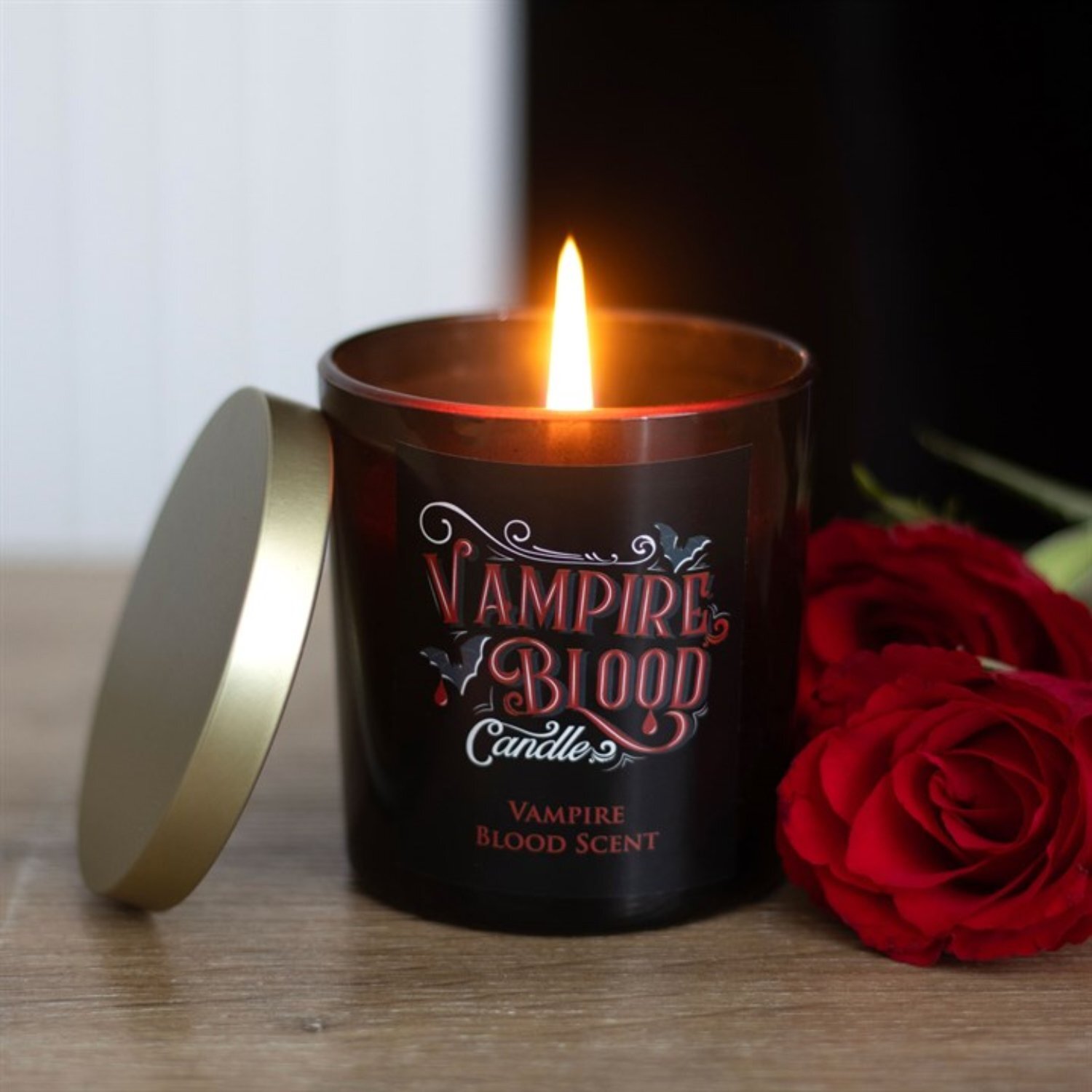 Vampire Blood Candle Gothic Scented Candle In Glass Jar - Black