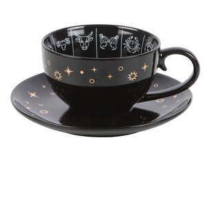 Astrology Fortune Telling Teacup with Zodiac Wheel