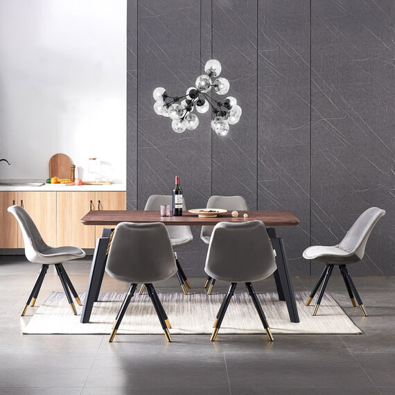 Sofia Cosmo LUX Dining Set with a Modern Table and Chairs Set of 6