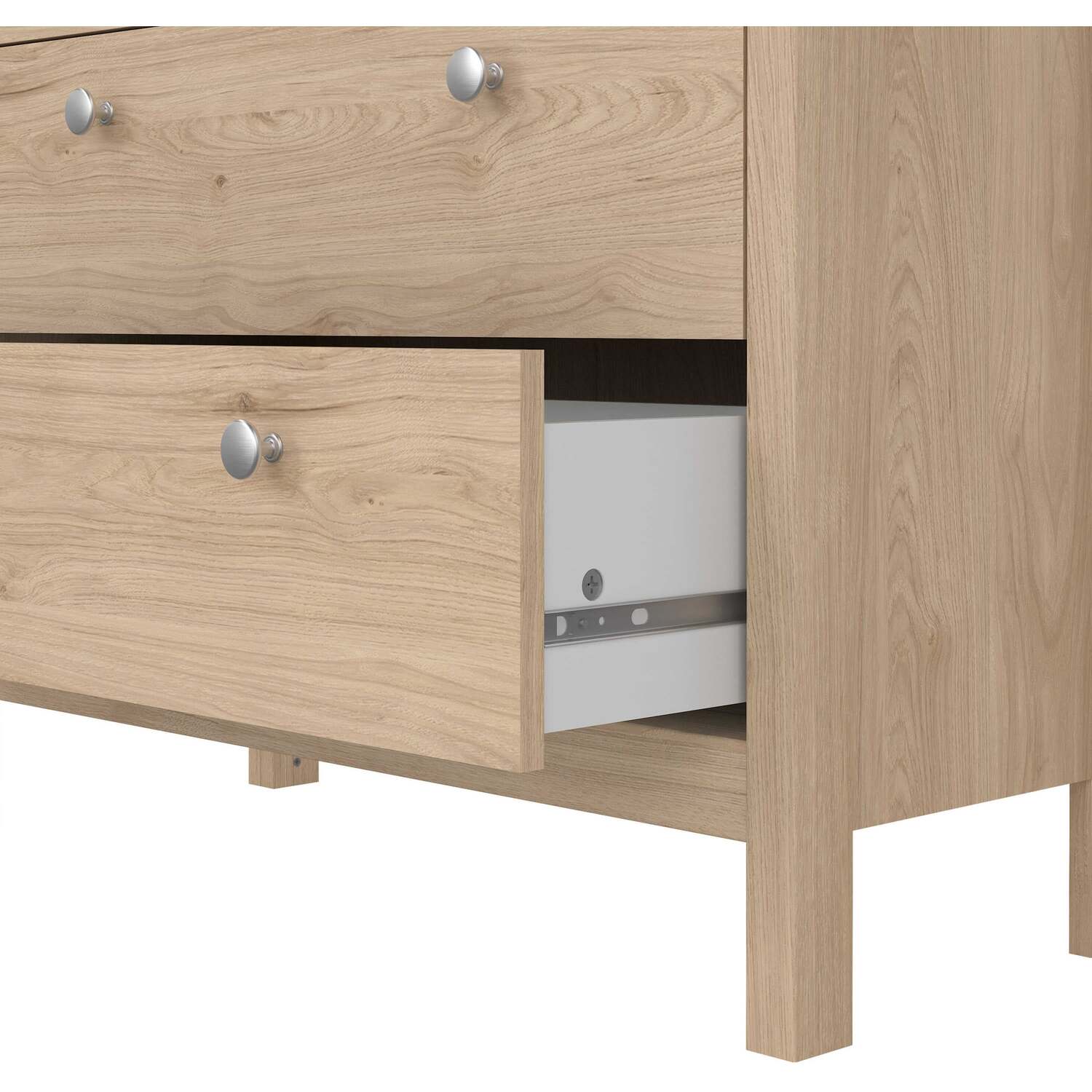 Gossmere China Cabinet in Hickory Oak-Effect, 2 Glass Doors and 3 Smooth-Glide Drawers - Hickory oak-effect