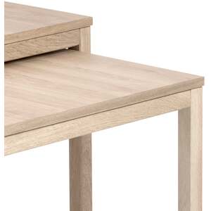 Meadowbloom Square Nesting Coffee Tables, Set of 2, White Oak-Effect Matt Finish