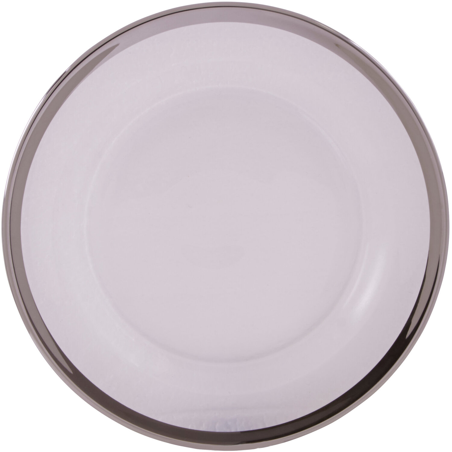 Ida Glass Side Plate With Silver Rim - Silver