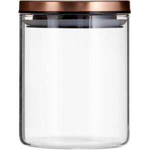 Freska Glass Storage Jar with  Rose Gold Lid 700ml