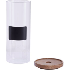 Tromso Glass Storage Jar with Acacia Lid and Chalkboard 1800 ml