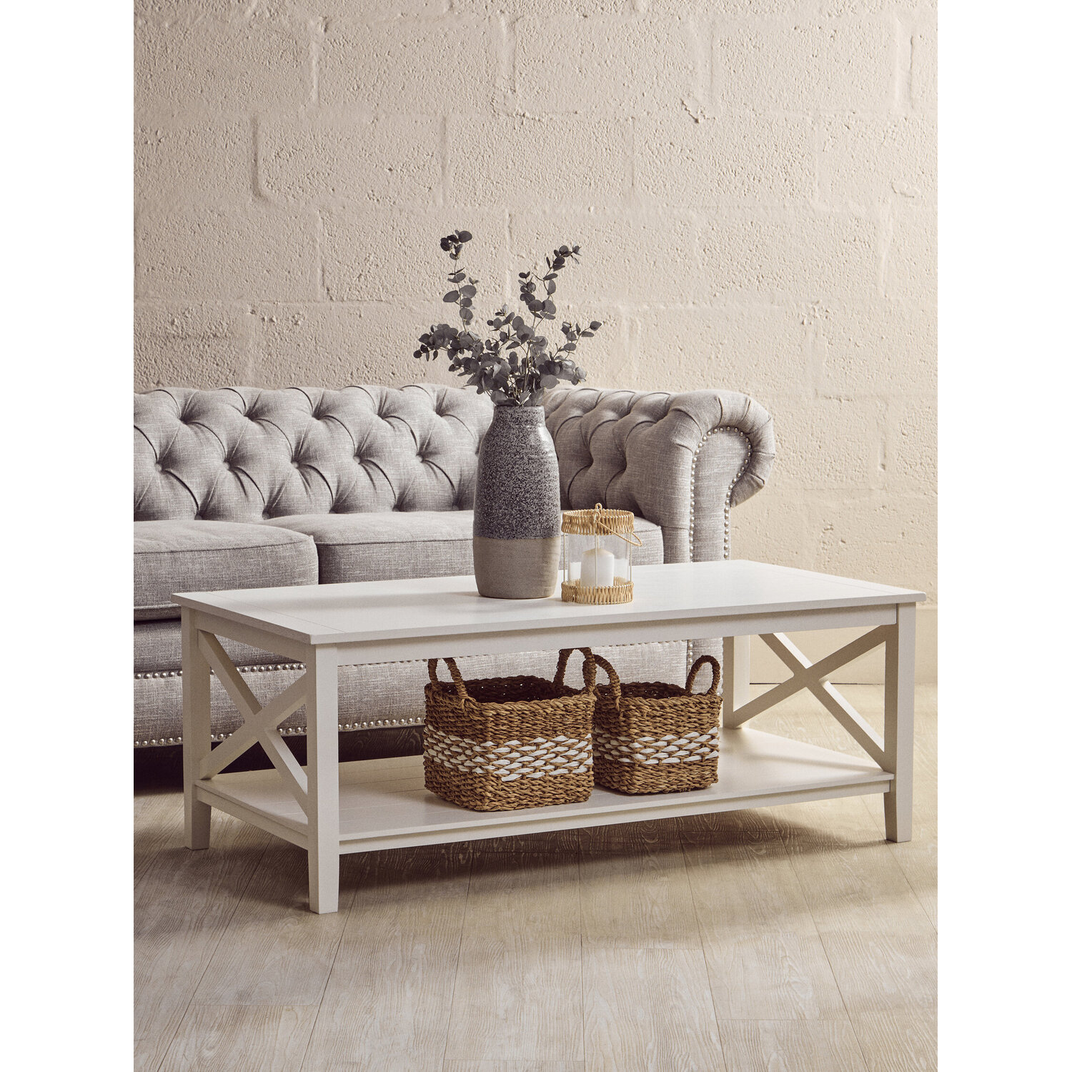 Heritage White Rectangular Coffee Table - White