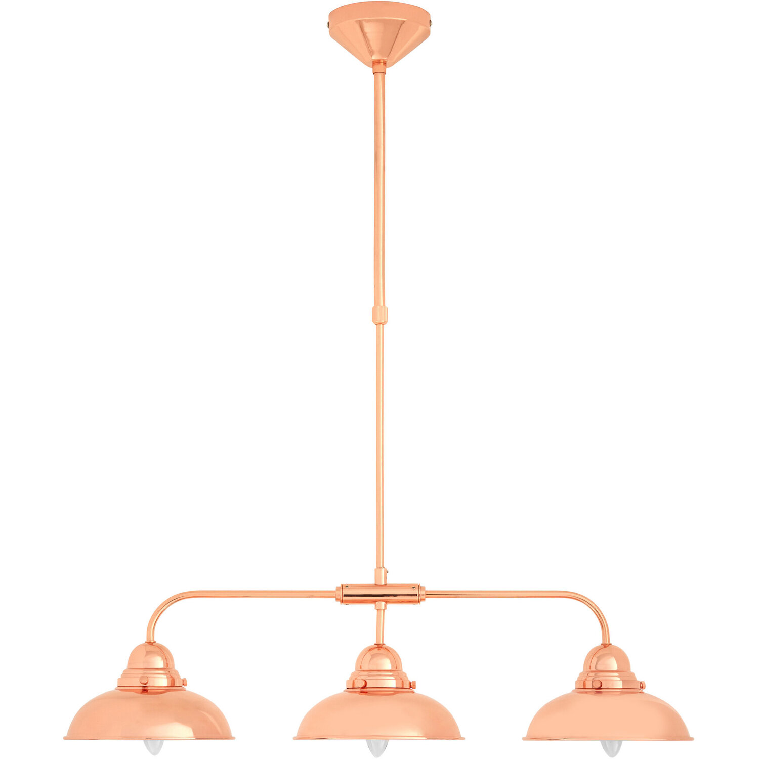 Jasper 3 Pendant Copper Finish Pendant Light - Gold
