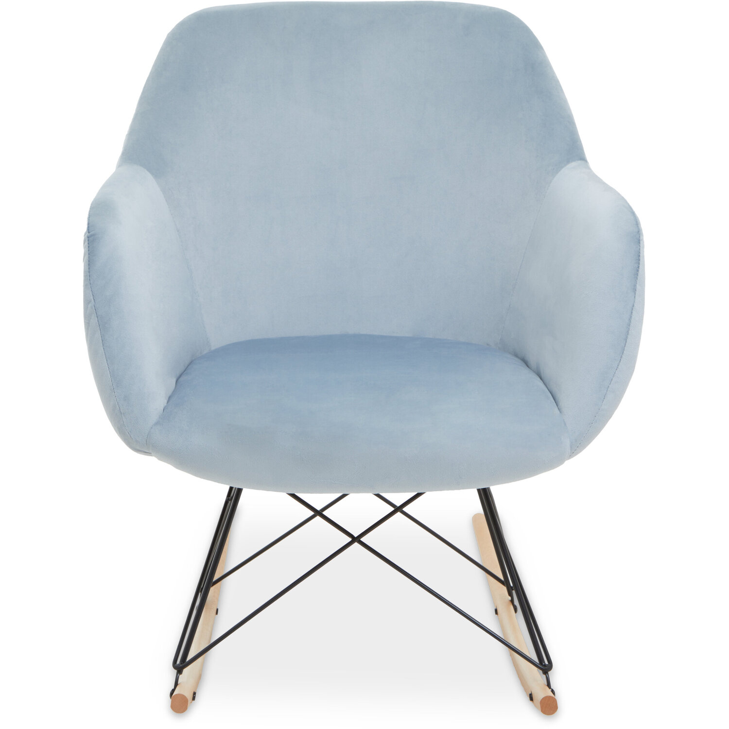 Stockholm Small Blue Velvet Rocking Chair - Blue