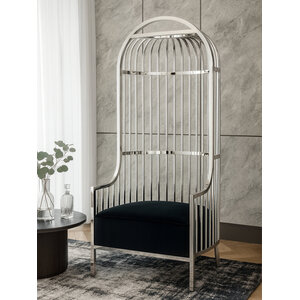 Eliza Silver Finish Dome Cage Chair