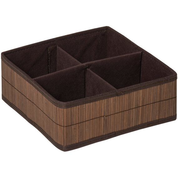 Kankyo 4 Sections Dark Brown Storage Box