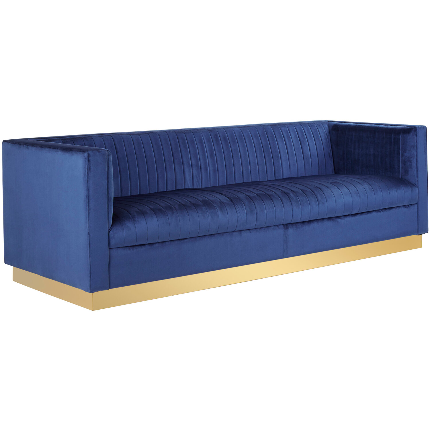 Interiors By Premier Opal 3 Seat Deep Blue Sofa - Blue