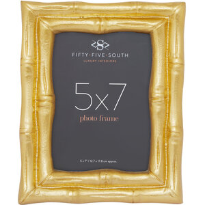 Hiba Gold Finish Bamboo Effect Photo Frame 5x7in