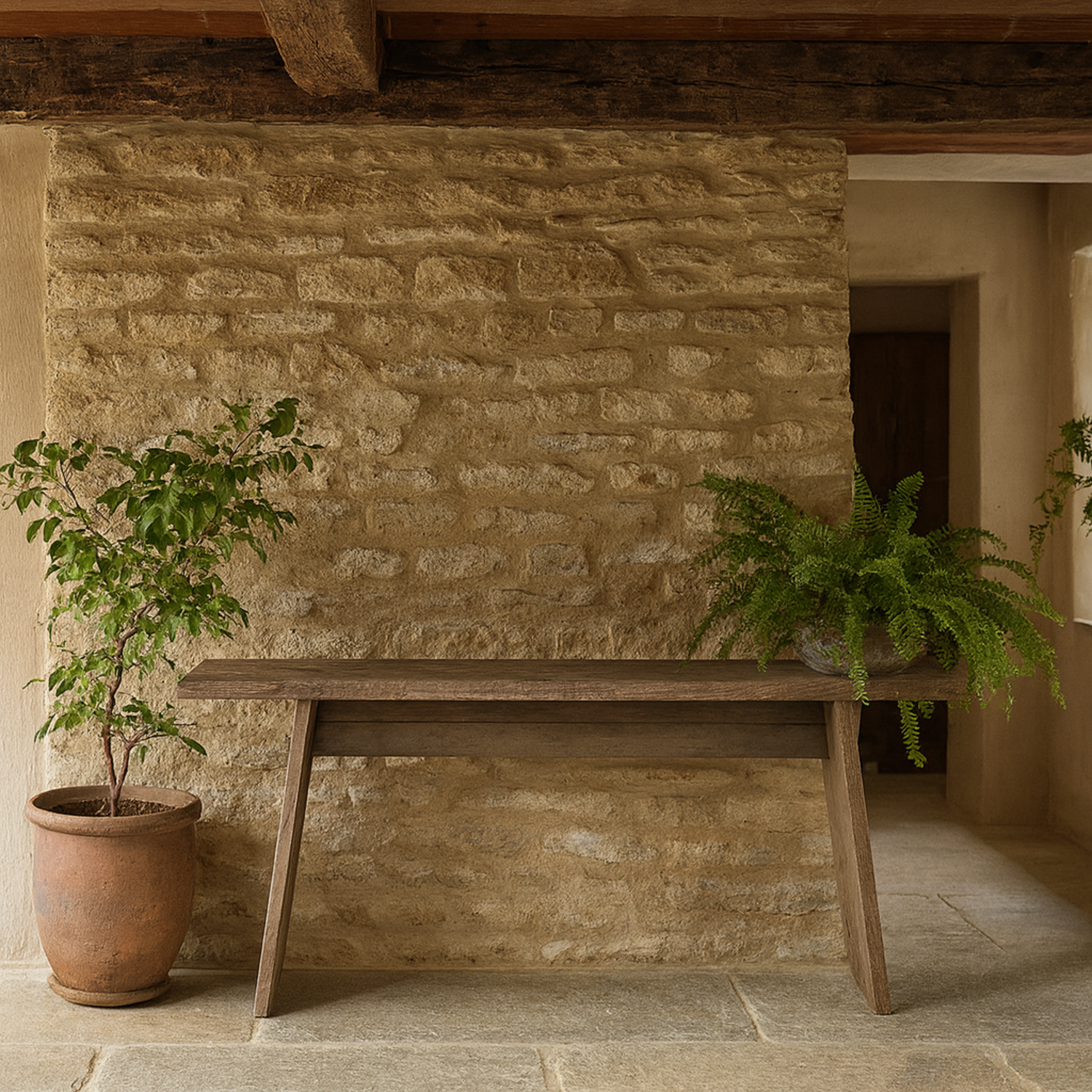 Maldives Console Table Weathered - Brown