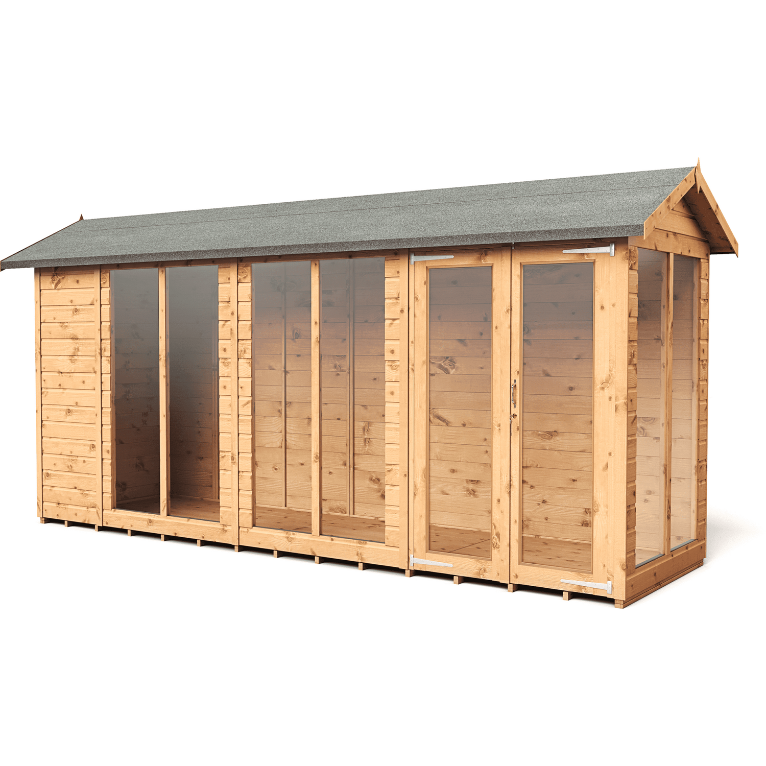 B&Q - Empire Apex Summerhouse 4X14 Double Door - Image 5