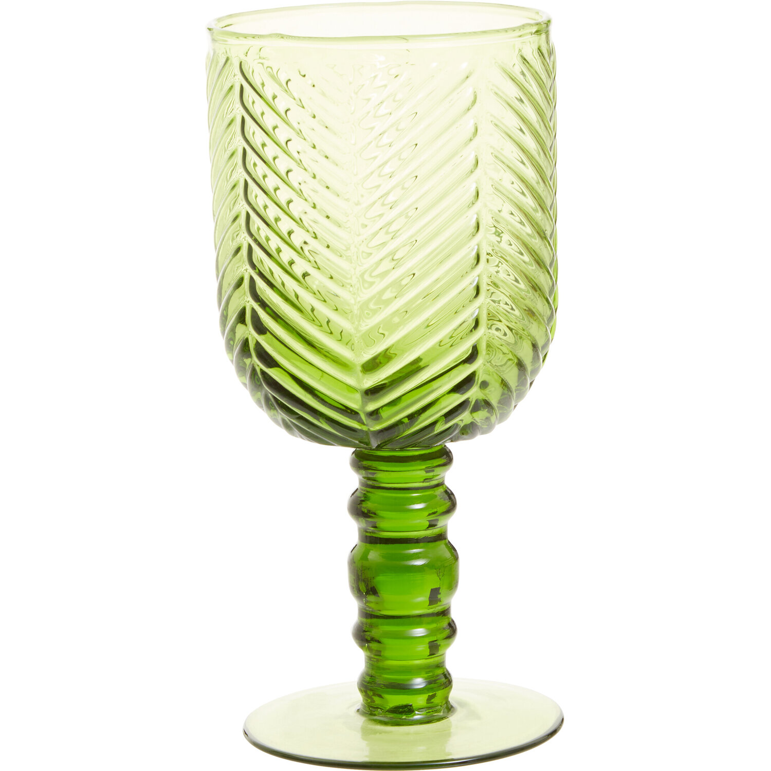 Fleur Set Of Four Green Wine Glasses - Green