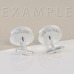 Personalised Hiden Message Cufflinks - Cherrywood