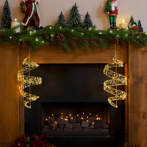 Set of 2 150 LED Gold Swirls