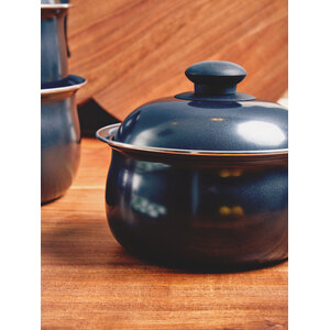 Viggo 3 Piece Black Saucepan Set with Lids