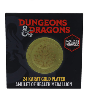 Dungeons and Dragons 24k Gold Plated Amulet of Health Medallion