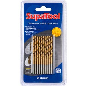SupaTool Titanium Coated HSS Drill Bits (Pack of 10)
