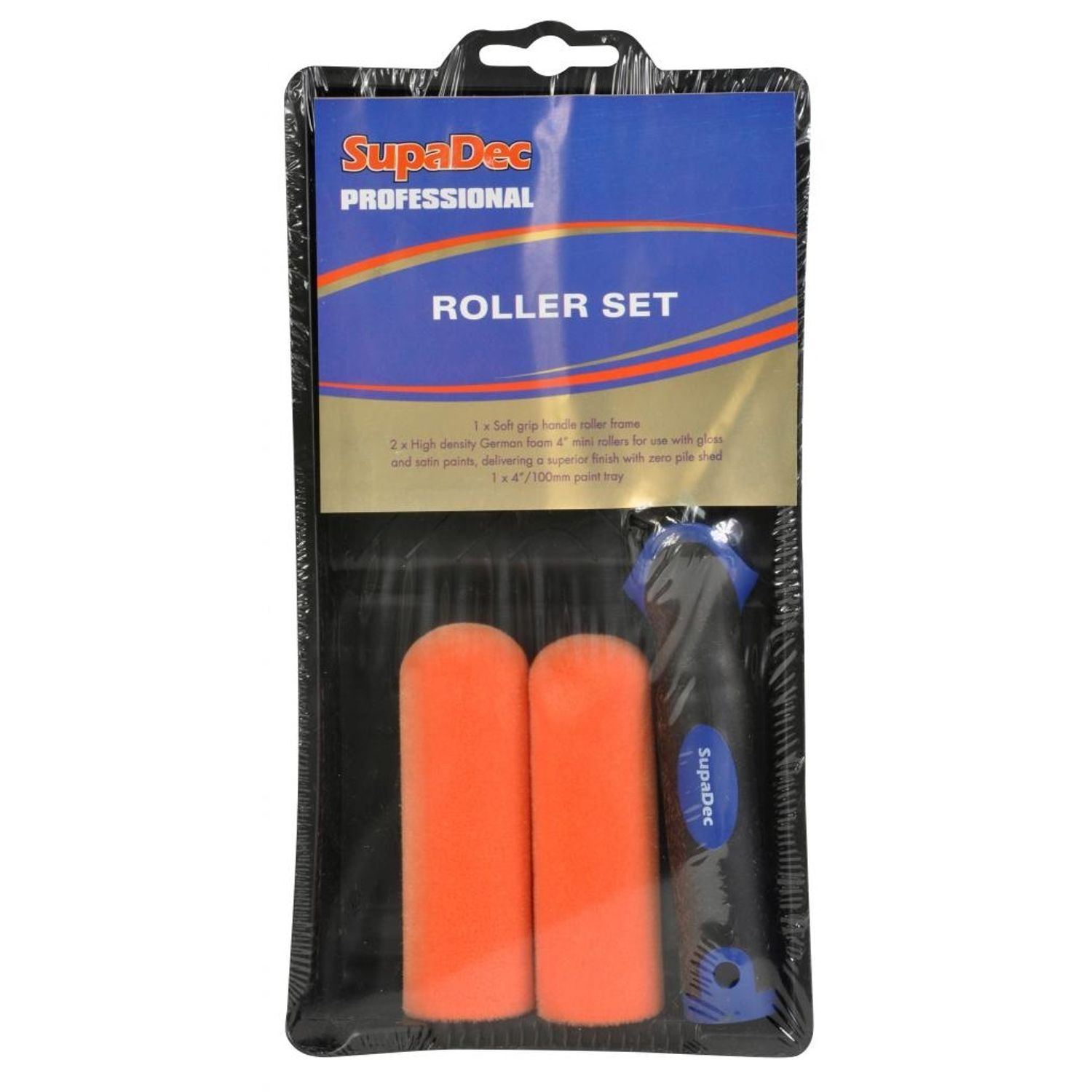 Supadec Foam Paint Roller Set - Orange/Black