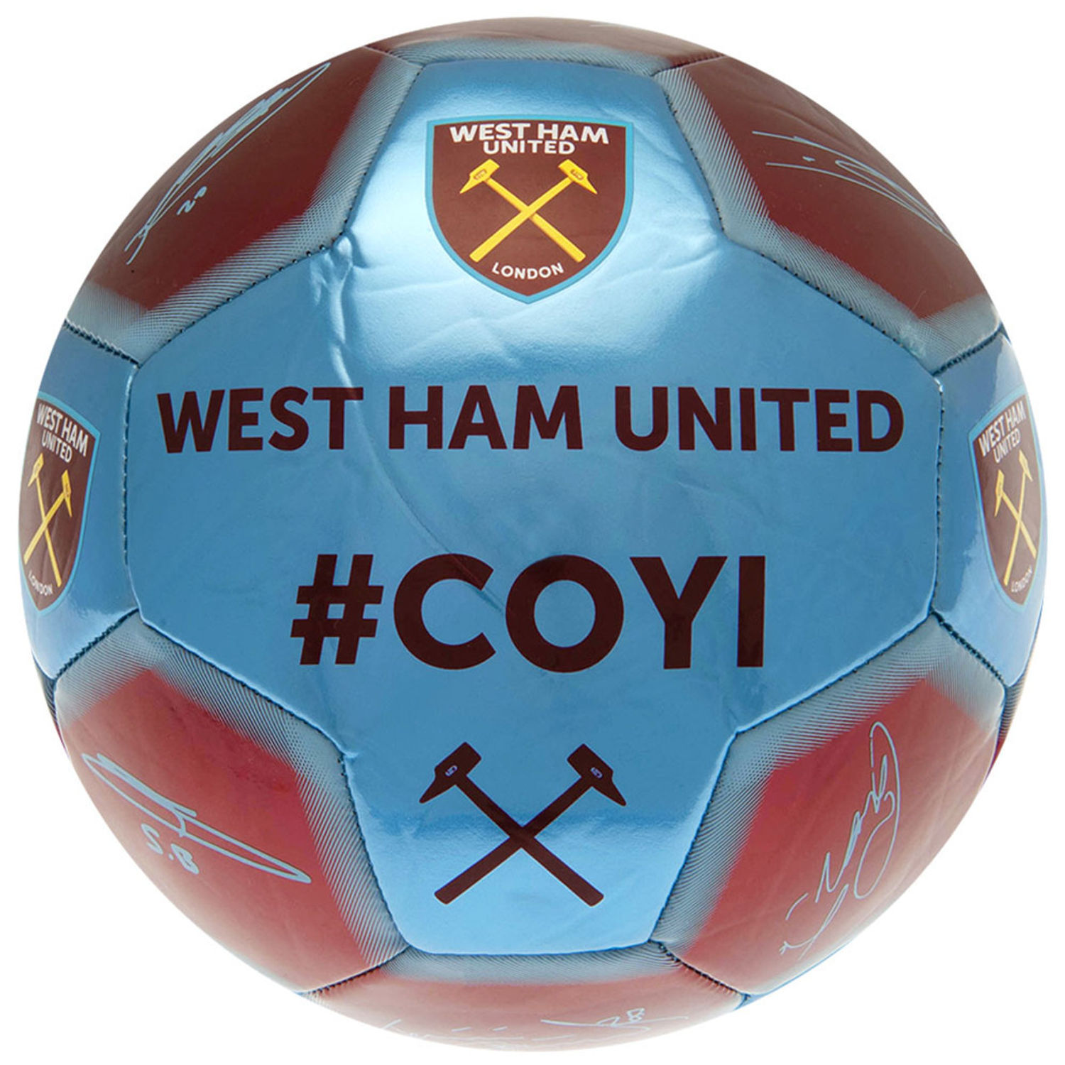 West Ham United Fc #Coyi Signature Football - Maroon/Blue/Yellow