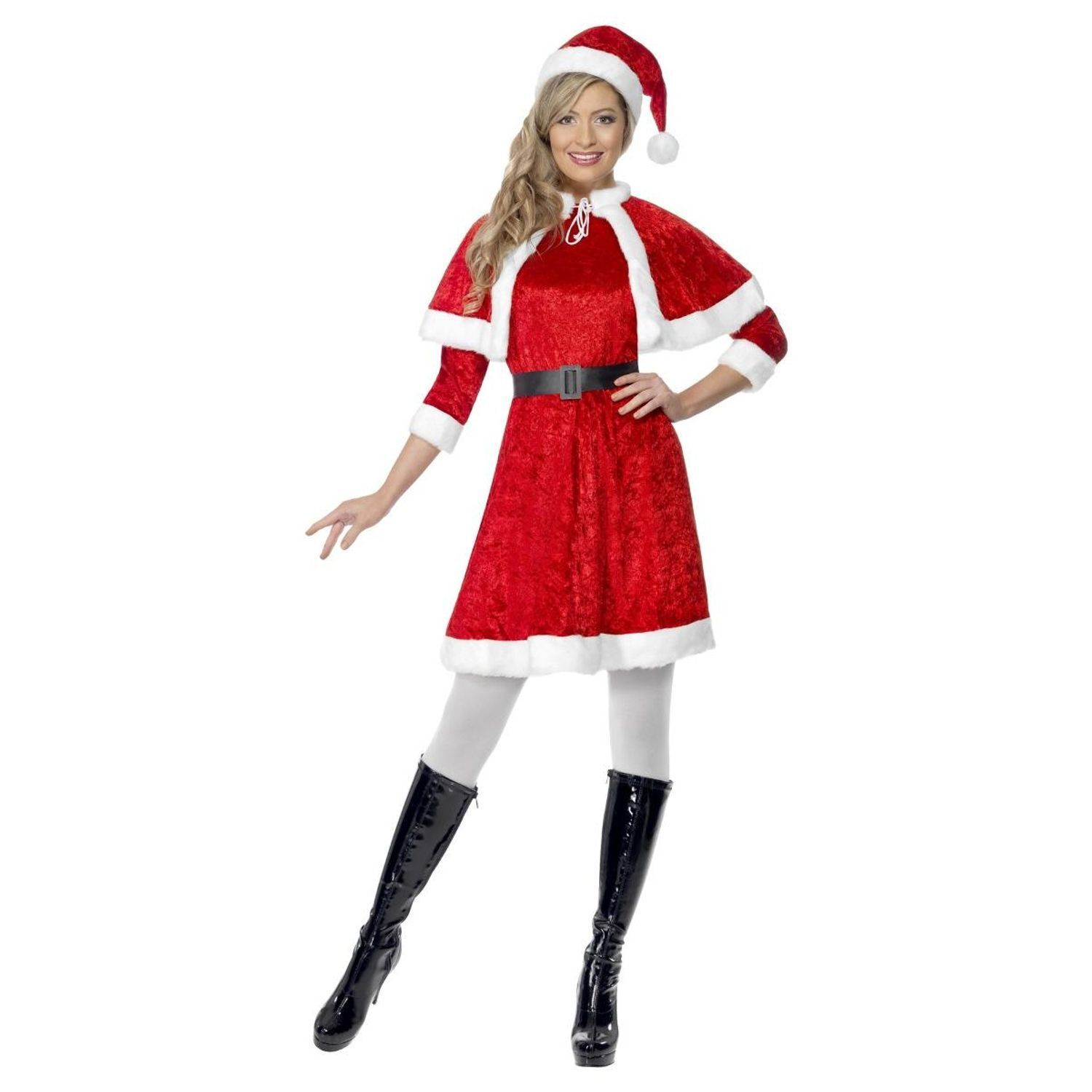 Smiffys Womens/Ladies Miss Santa Christmas Costume Set - Red/White / S