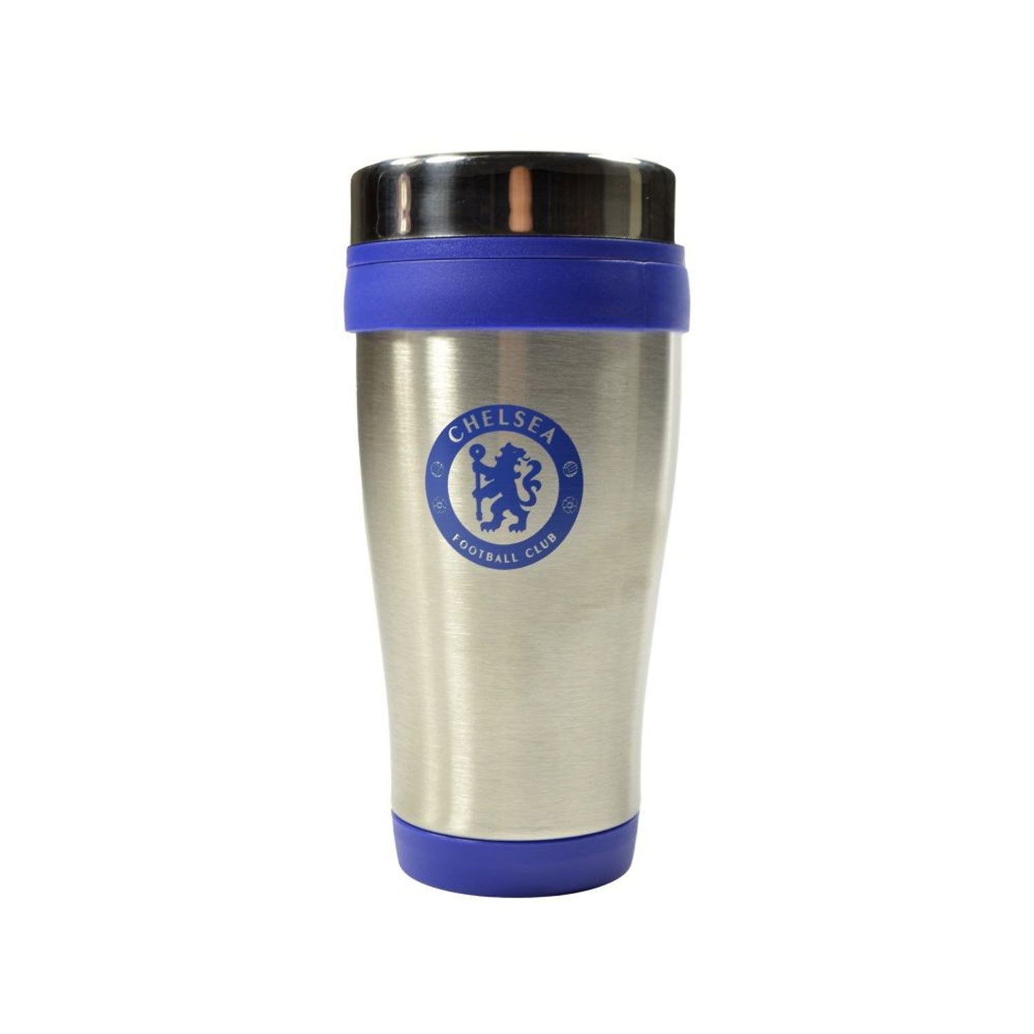 Chelsea Fc Executive Metallic Travel Mug - Silver/Blue