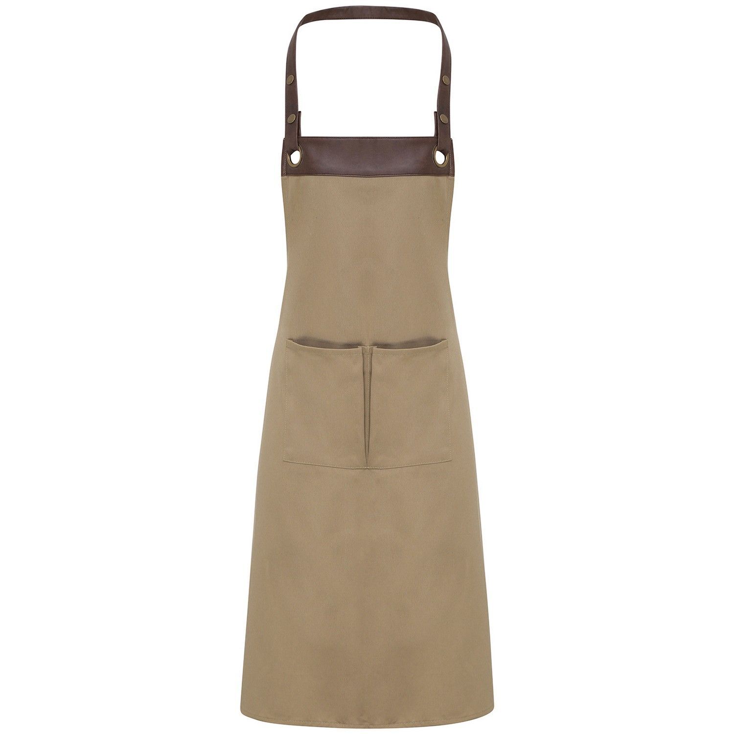 Premier Unisex Adult Espresso Full Apron - Khaki/Brown