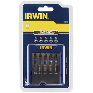 Irwin Pozidriv Impact Screwdriver Pocket Bit Set, 5 Piece