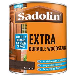 Sadolin Extra Durable Woodstain Rosewood 1 Litre - Flexible, Water Repellent - 5028559