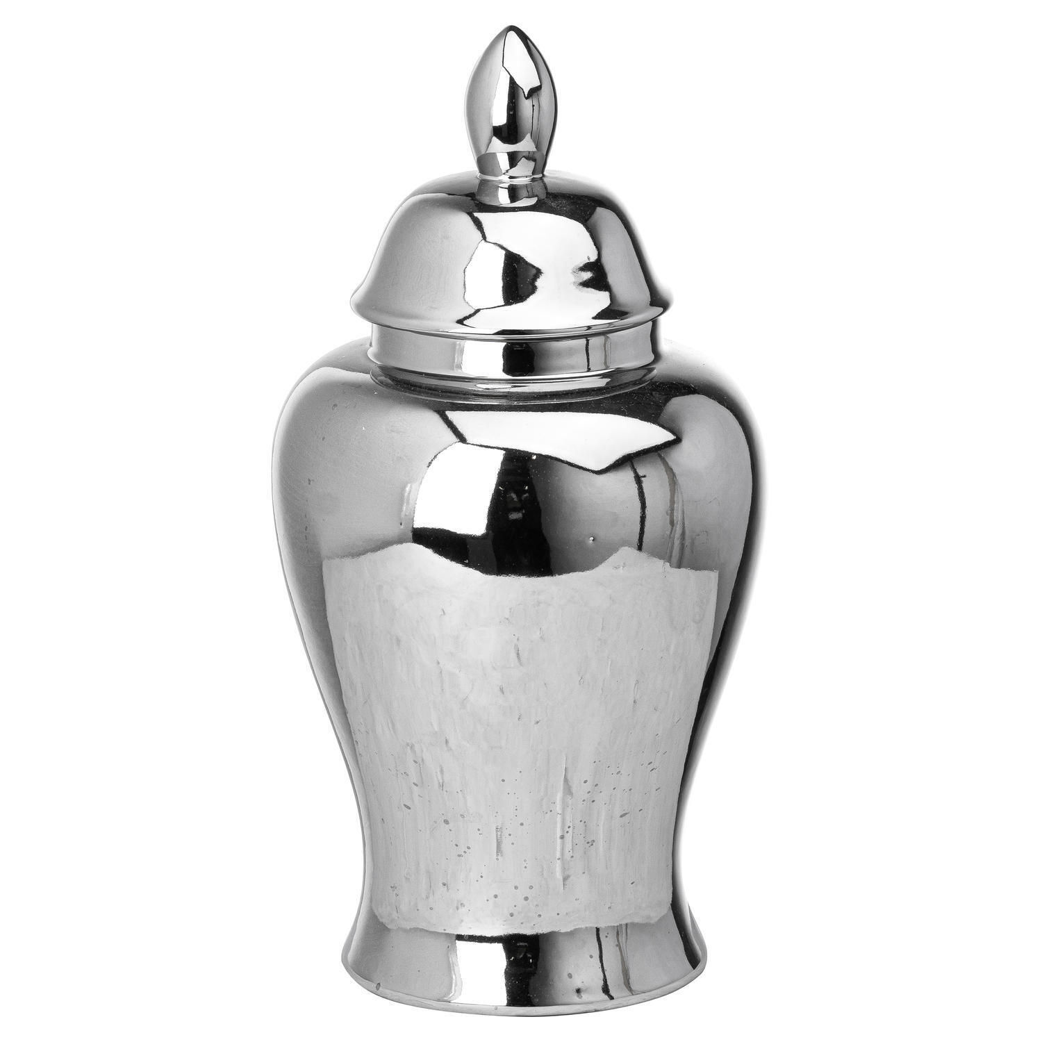 Hill Interiors Silver Chrome Ginger Jar - 36Cm X 18Cm X 18Cm - 100% Mixed - Image 2