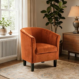 Rusty Orange Bedford Small Padded Curved Back Tub Chair shot 16028169