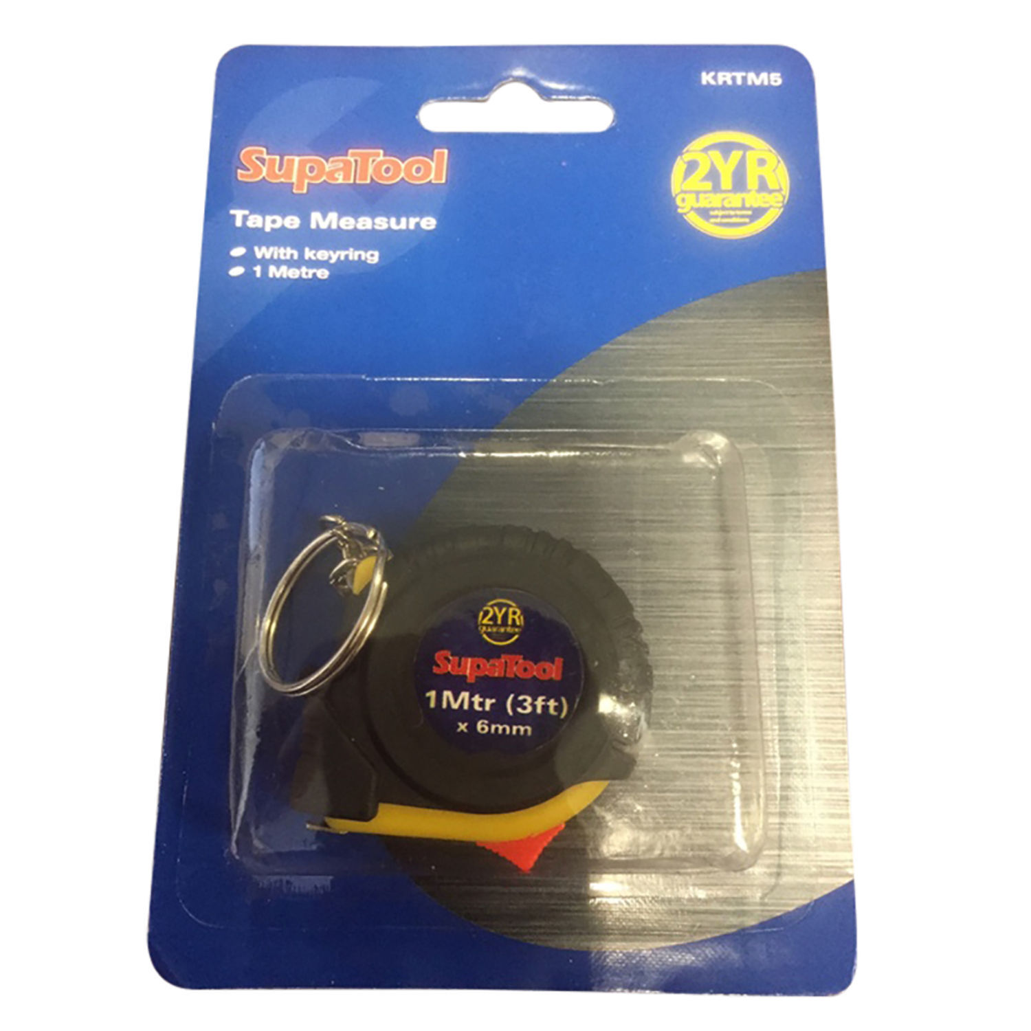Supatool Mini Keyring Tape Measure - Black