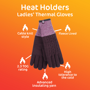 Womens Patterned Fleece Lined Warm Thermal Gloves for Winter shot 16142009