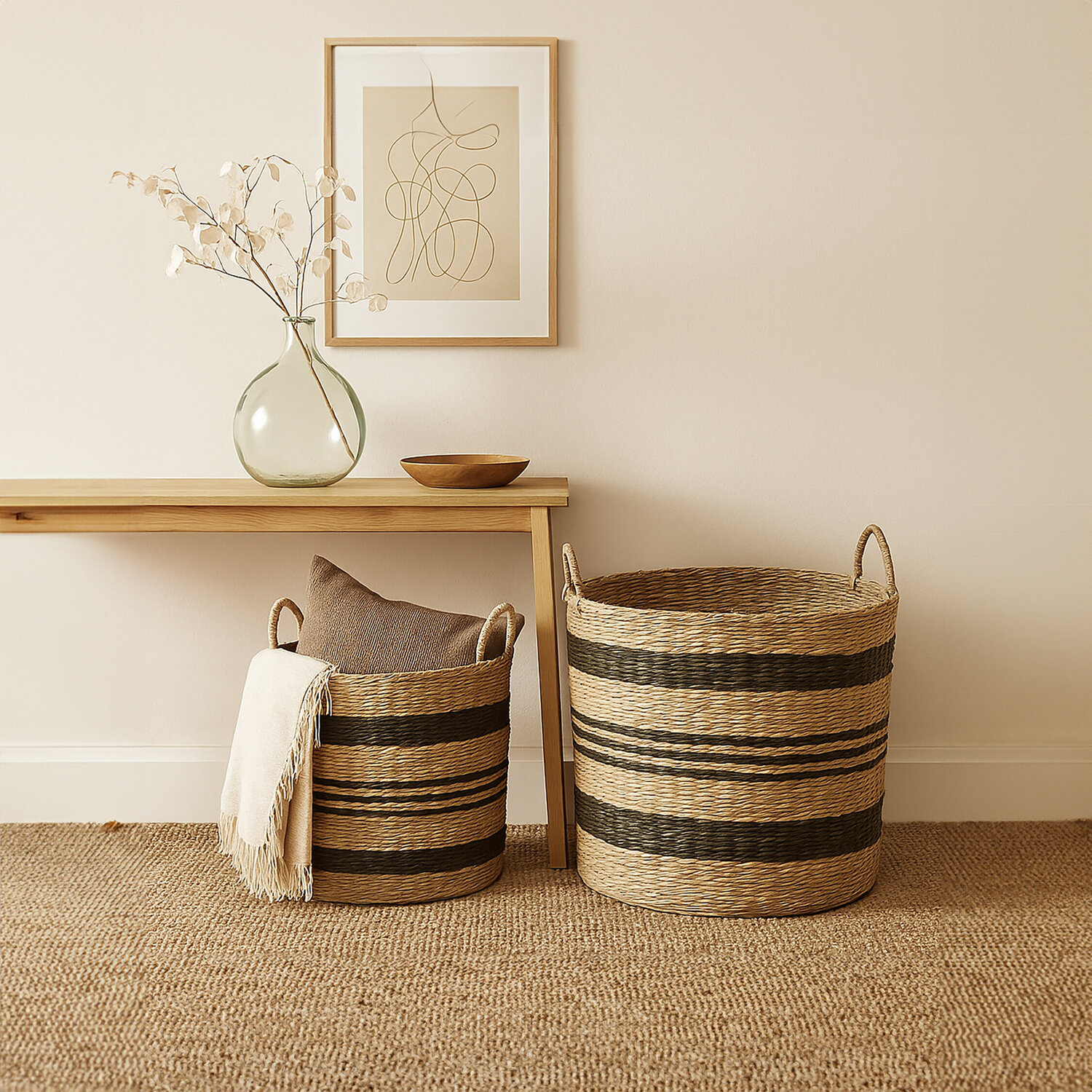 Image of Arles Set of 2 Seagrass Baskets&hellip;