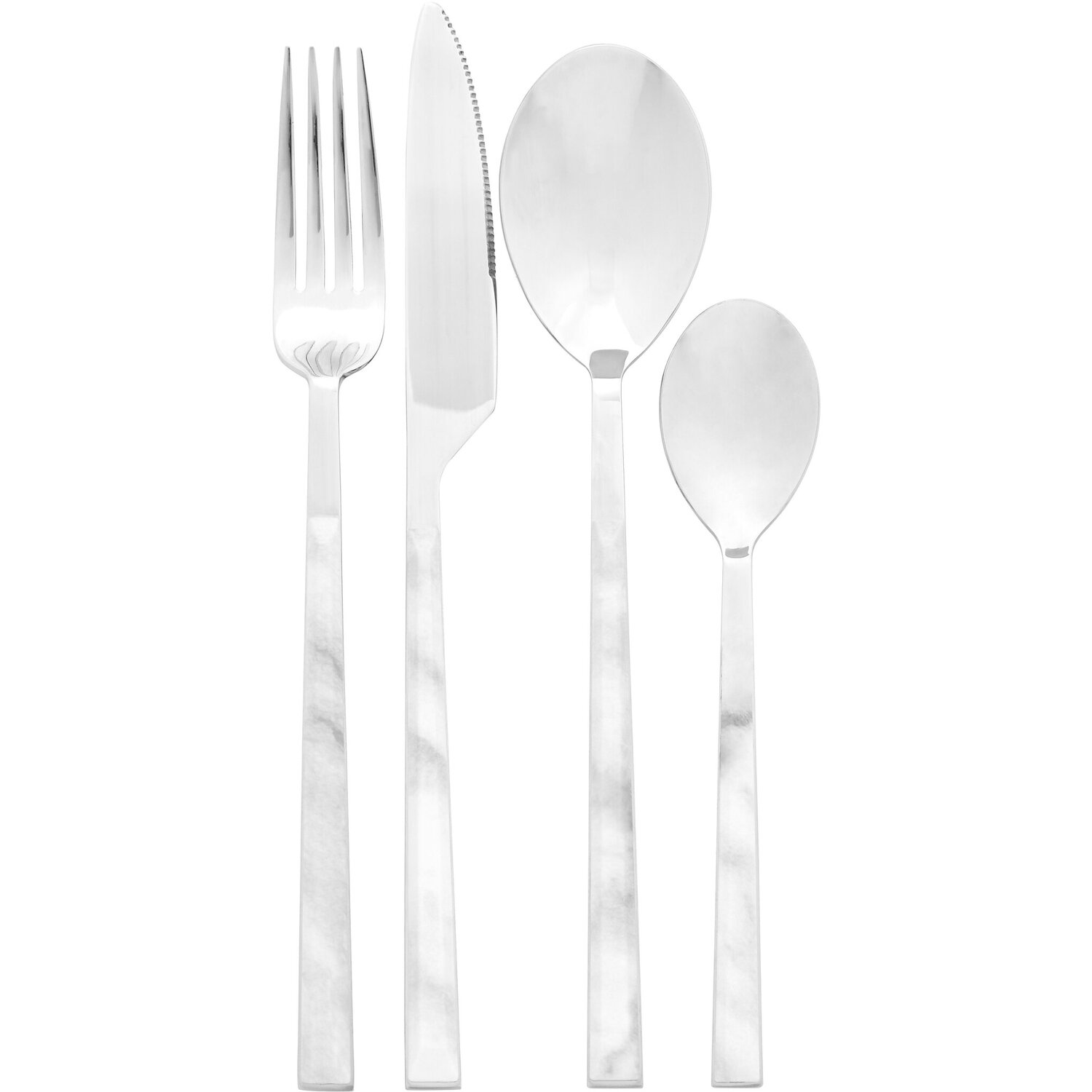 Image of Avie 16 Piece White Faux Marble&hellip;