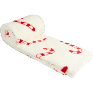 Candy Cane Faux Fur Throw