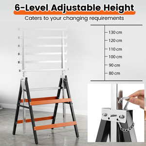2 Pack Adjustable Height Sawhorse Set