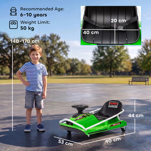 AIYAPLAY 24V Electric Go Kart for Kids with Drift Mode Green