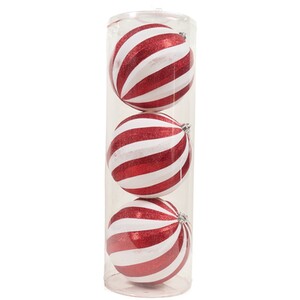 Set of 3 XL Candy Cane Carnival Baubles