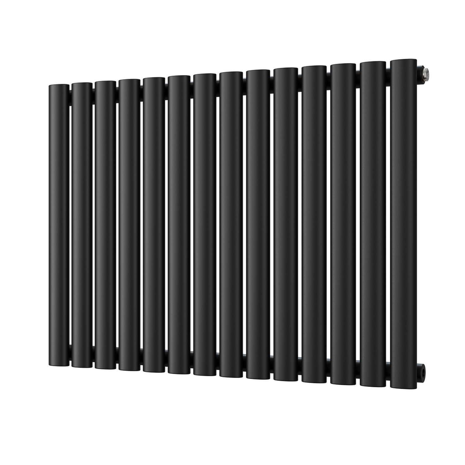 Uk Radiators Omeara - Black Vertical Radiator Single Panel - Feet Included - Black / 600Mm / 812Mm