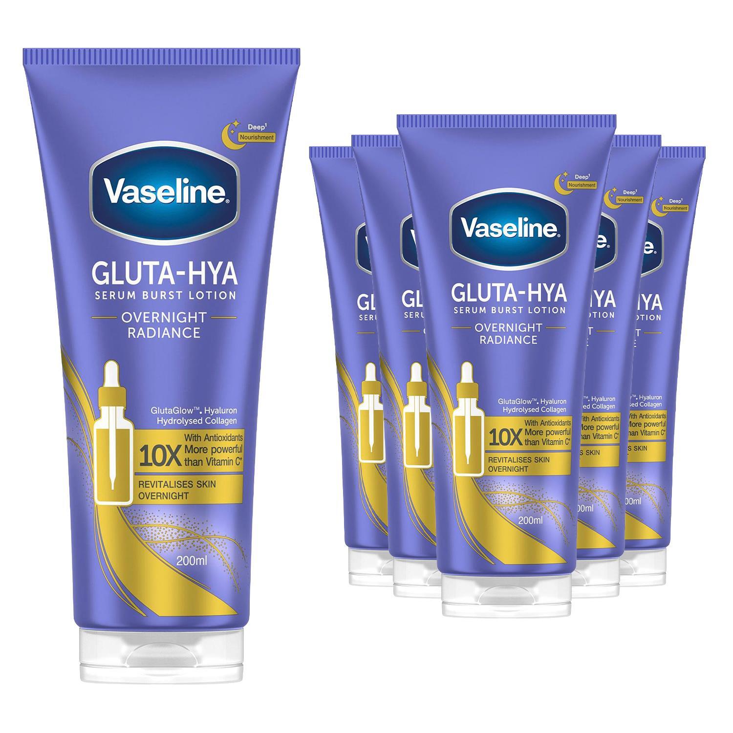 Vaseline White Serum Burst Lotion Gluta-Hya Overnight Radiance 200Ml, 6 Pack In - Image 5