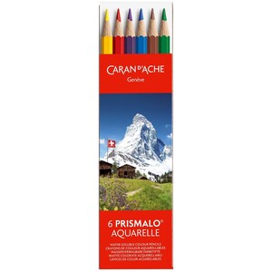 Prismalo Aquarelle 6 Water-Soluble Colour Pencils - Introductory Set in Cardboard Box Set