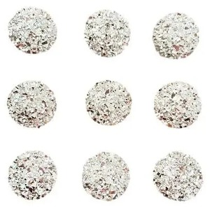 Pack of 40 Silver Round Gems Flat Back Resin Embellishments