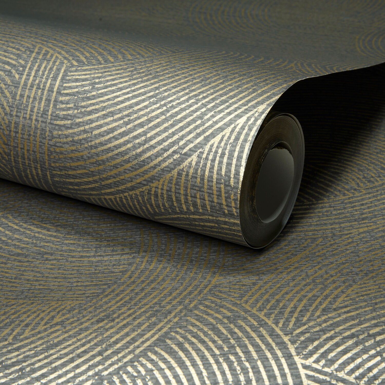 Rackhams Black/Gold Boutique Organic Maze Swirl Pvc-Free Eco Wallpaper, - Image 3